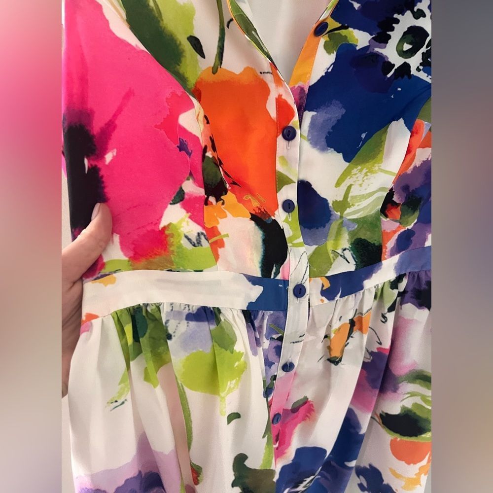 FLORAL BUTTON DOWN DRESS - Picture 4 of 7